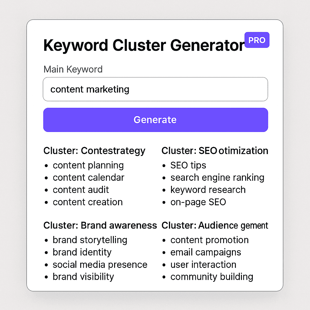 Keyword Cluster Generator